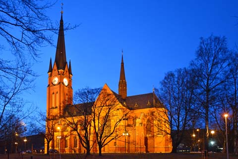 Die Gustav Adolf Kirche in Sundsvall